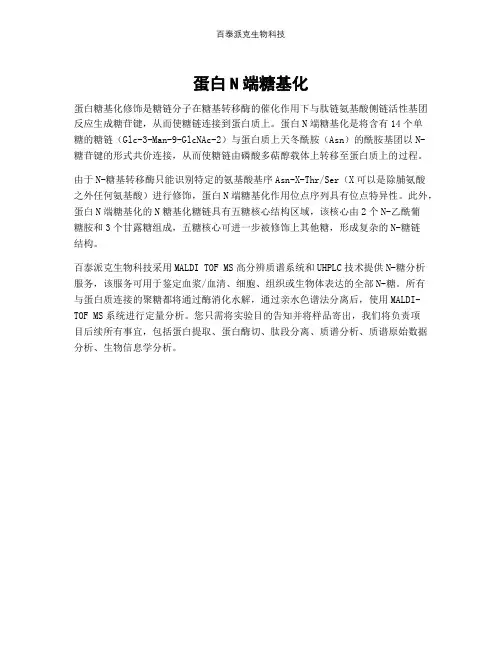 蛋白N端糖基化