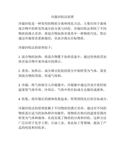 冷凝回收法原理