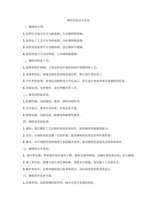 钢材的知识点总结