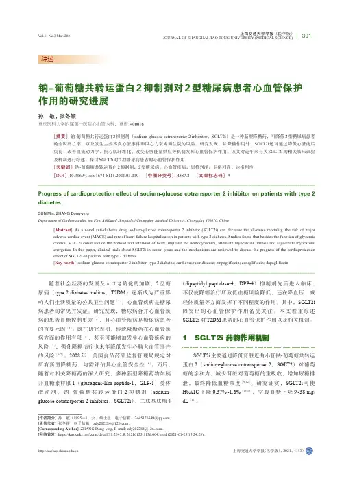 钠-葡萄糖共转运蛋白2抑制剂对2型糖尿病患者心血管保护作用的研究进展