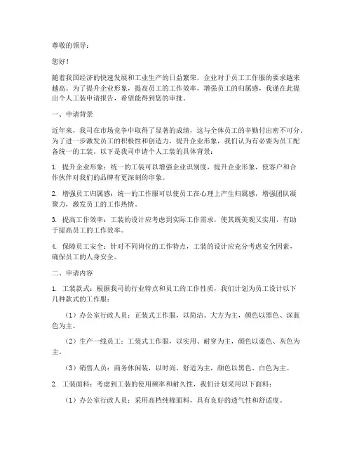 个人工装申请报告