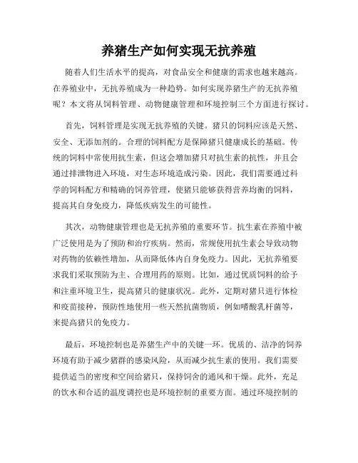 养猪生产如何实现无抗养殖
