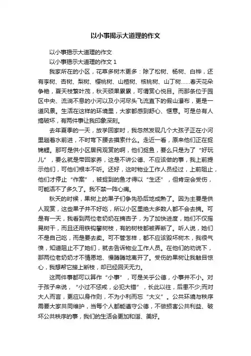 以小事揭示大道理的作文