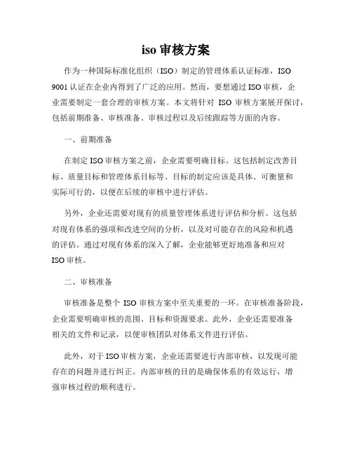 iso审核方案