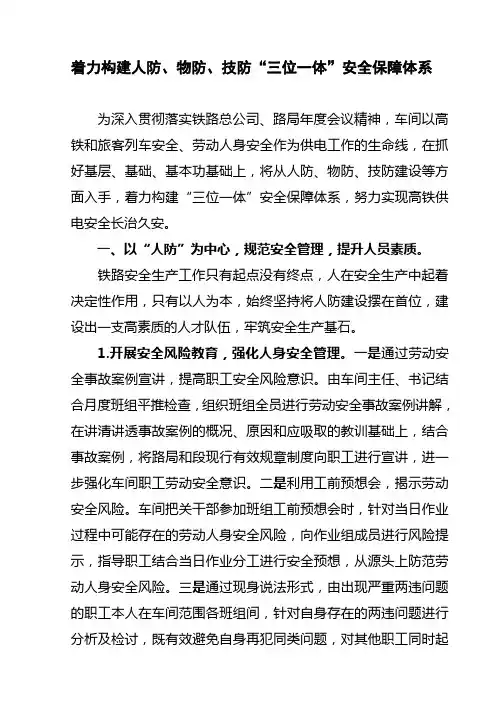 着力构建人防、物防、技防“三位一体”安全保障体系