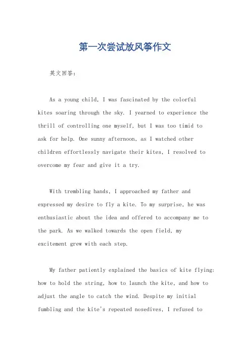第一次尝试放风筝作文