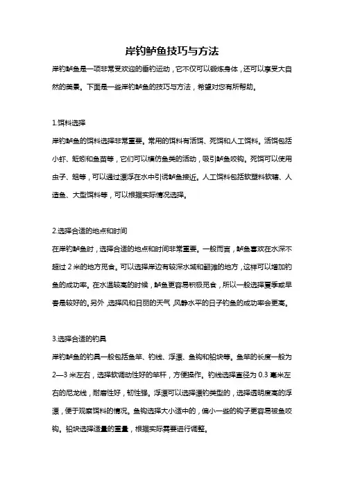 岸钓鲈鱼技巧与方法