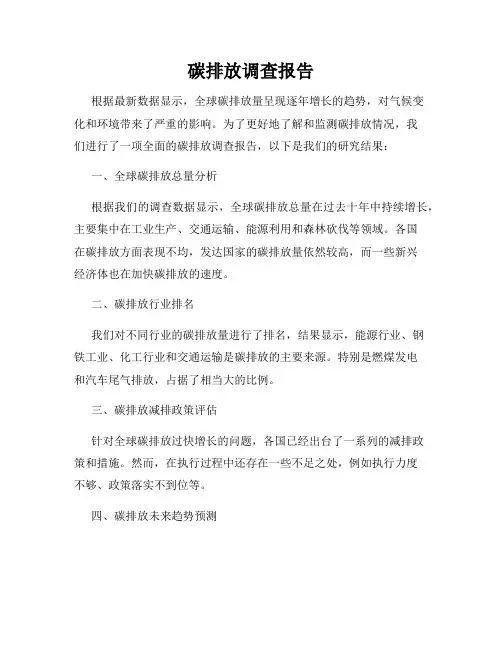 碳排放调查报告