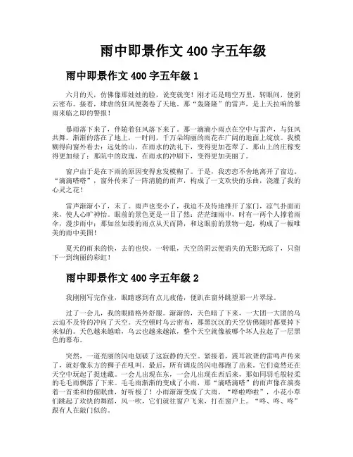 雨中即景作文400字五年级