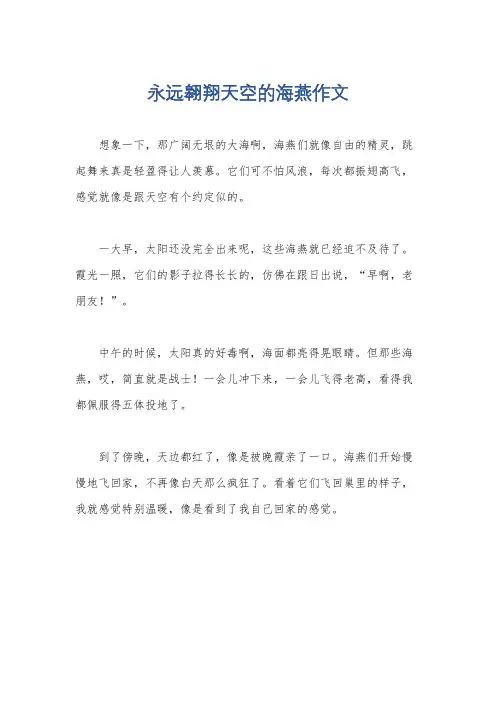 永远翱翔天空的海燕作文