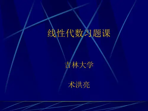 新编文档-线性代数习题课吉林大学术洪亮-精品文档