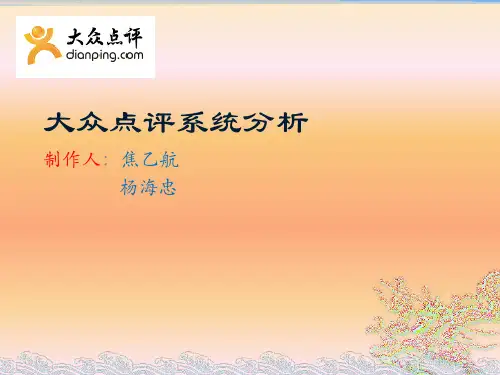 大众点评系统分析报告