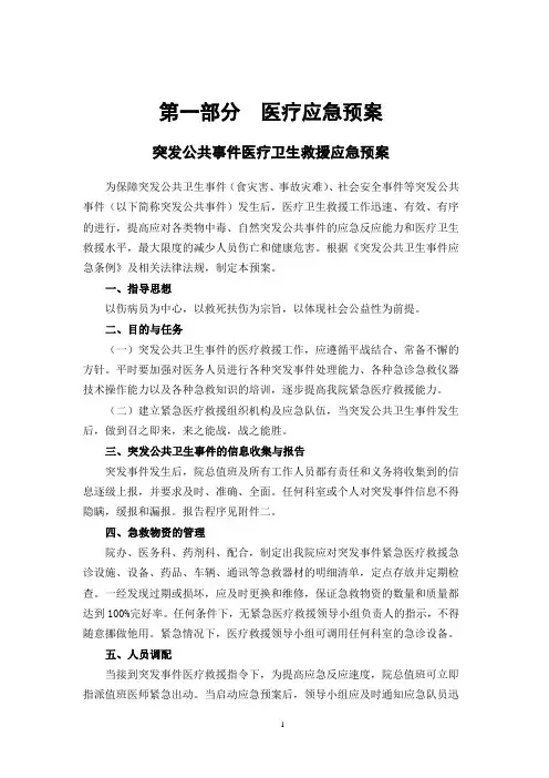 医院应急预案(全套模板)