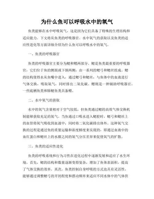 为什么鱼可以呼吸水中的氧气