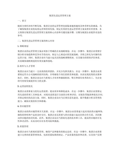 集团先进运营管理方案