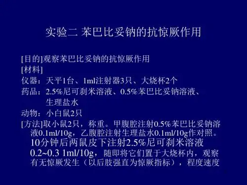 苯巴比妥钠的抗惊厥作用PPT课件