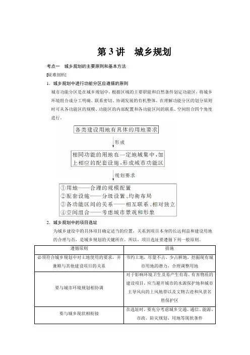 高考地理复习选修四第3讲第3讲 城乡规划