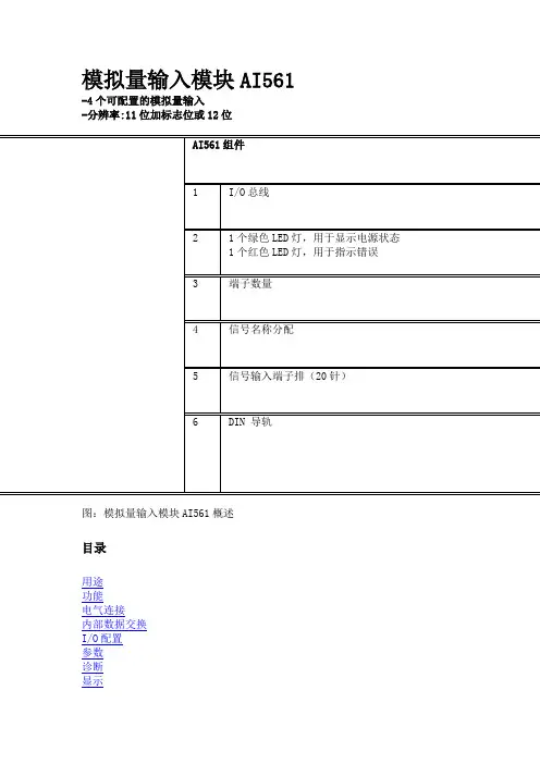 模拟量输入模块AI561