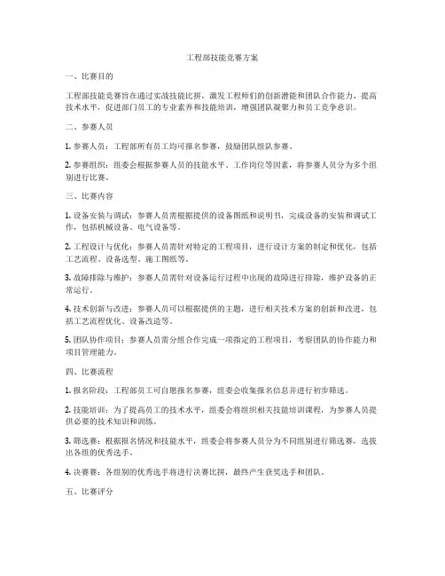 工程部技能竞赛方案