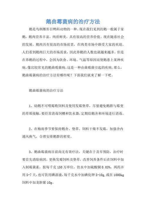 鹅曲霉菌病的治疗方法