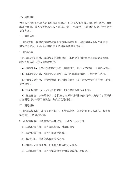学校气象灾害应急预案演练