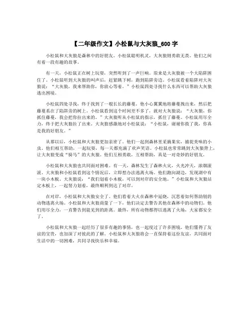 【二年级作文】小松鼠与大灰狼_600字
