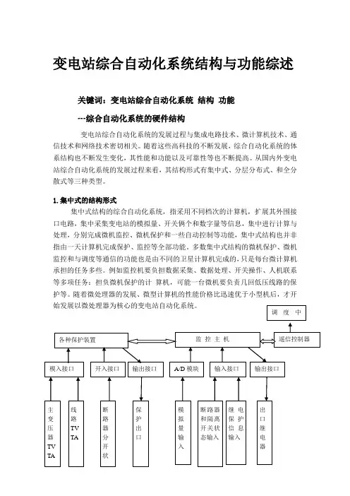 变电站综合自动化系统结构设计(报告)