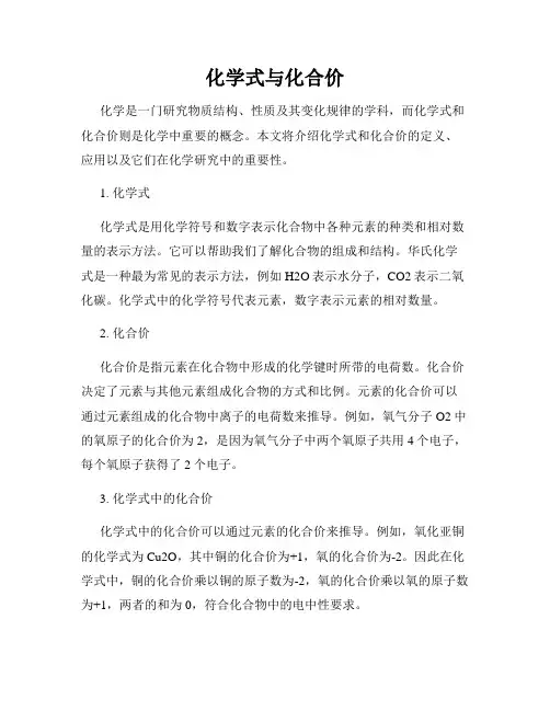 化学式与化合价