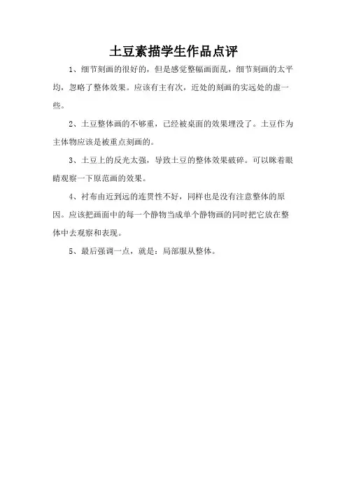 土豆素描学生作品点评