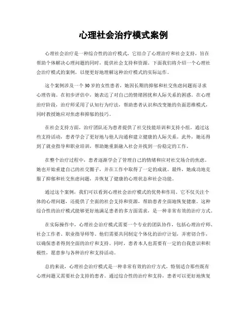 心理社会治疗模式案例