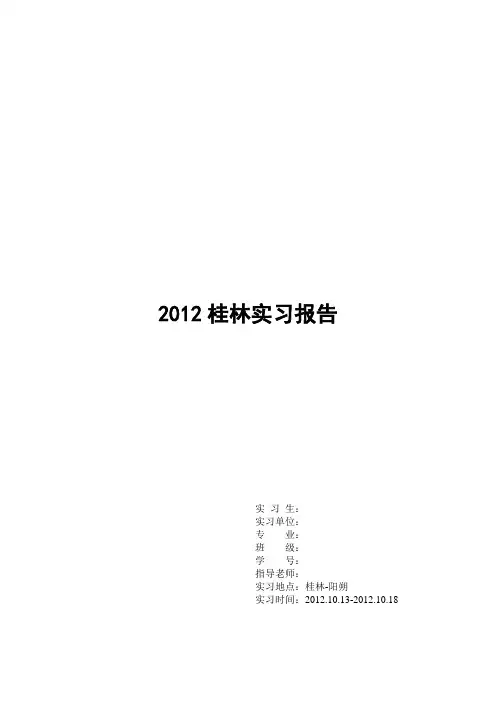 桂林实习报告