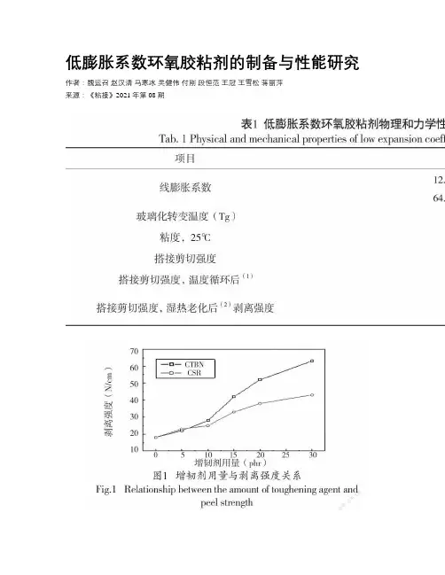 低膨胀系数环氧胶粘剂的制备与性能研究