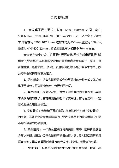 会议椅标准