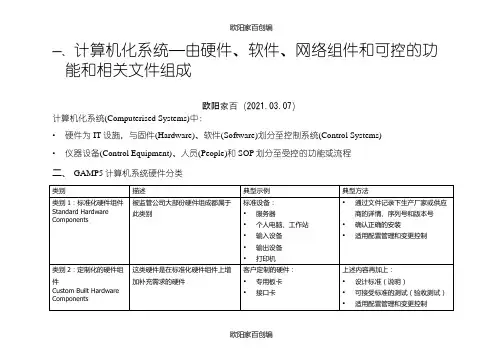 个人整理_GAMP5 在仪器上的分类之欧阳家百创编