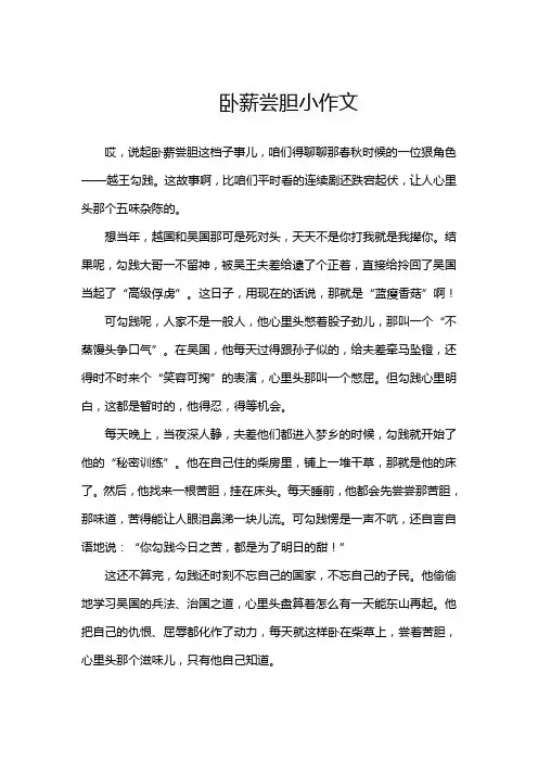 卧薪尝胆小作文