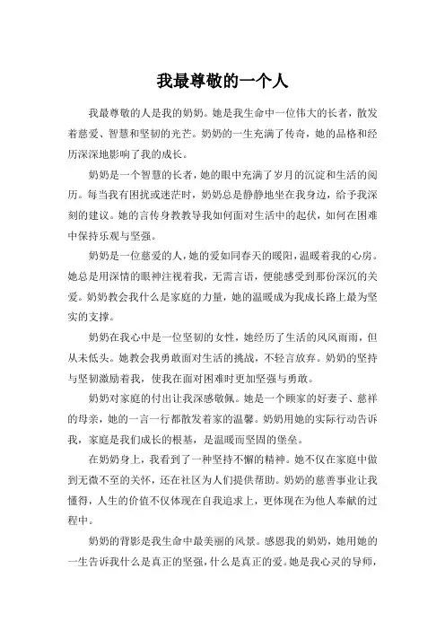 我最尊敬的一个人