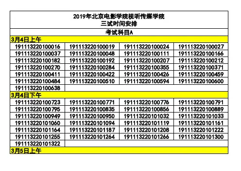 2019年北京电影学院视听传媒学院三试时间安排