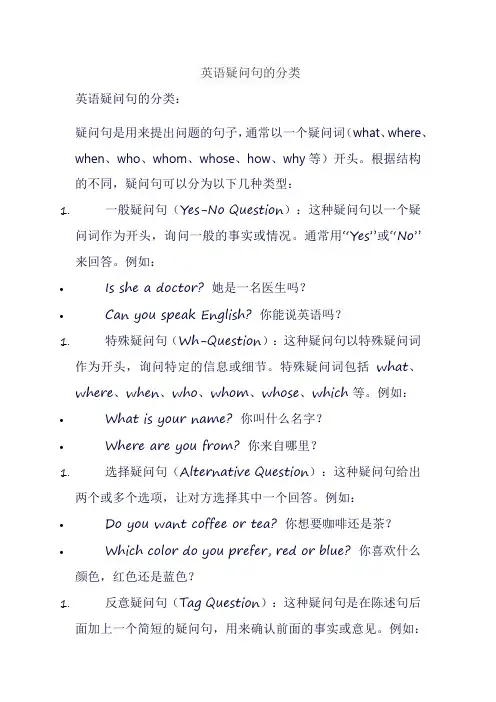 英语疑问句的分类