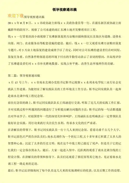领导视察通讯稿