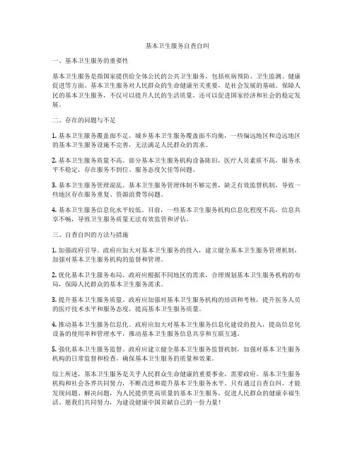 基本卫生服务自查自纠
