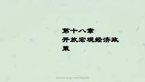 国际经济学-第18章-开放的宏观经济政策课件