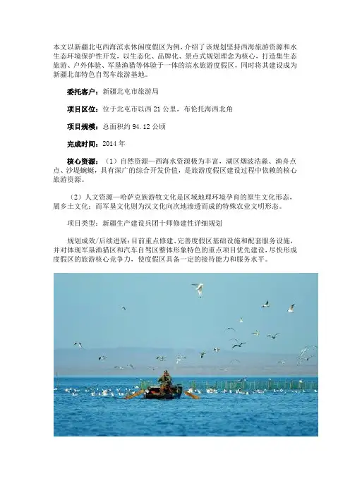 新疆北屯市西海滨水休闲度假区旅游规划