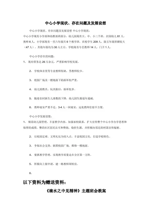 中心小学现状存在问题及发展设想