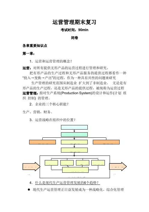 运营管理期末复习