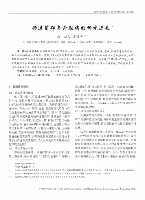 肠道菌群与肾脏病的研究进展