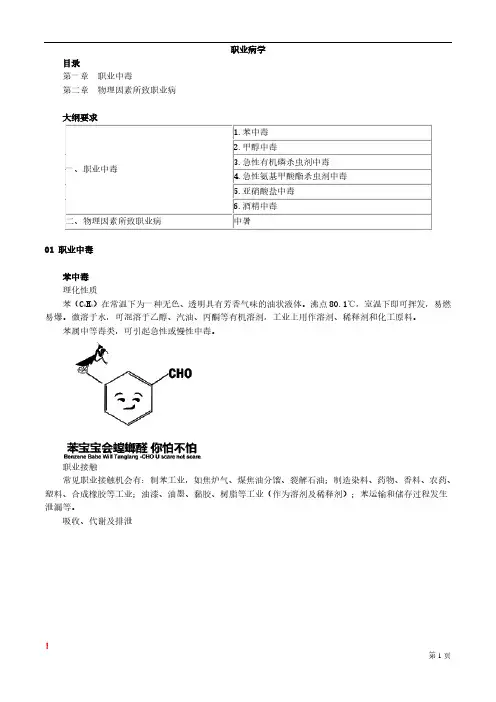 内科学主治医师 第11章 职业病学(讲义)