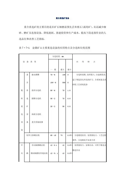 重介质选矿设备