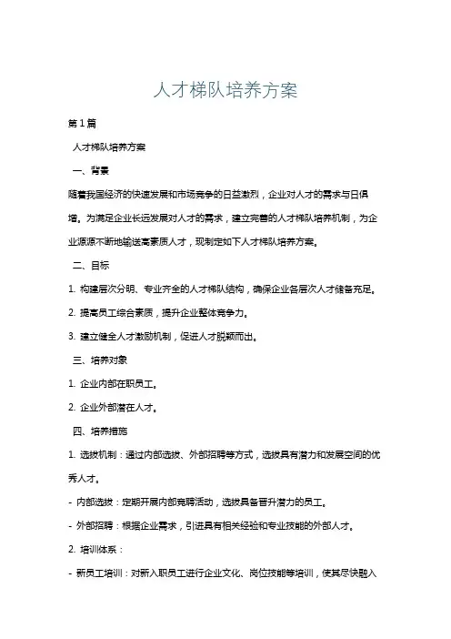 人才梯队培养方案
