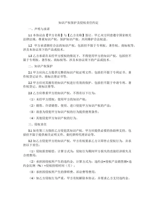 知识产权保护及侵权责任约定