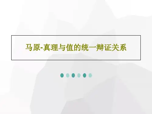 马原-真理与值的统一辩证关系44页PPT